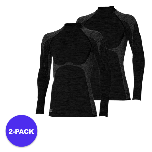 Thermal shirt men - Schwarz melange - 2 Stück - Premium