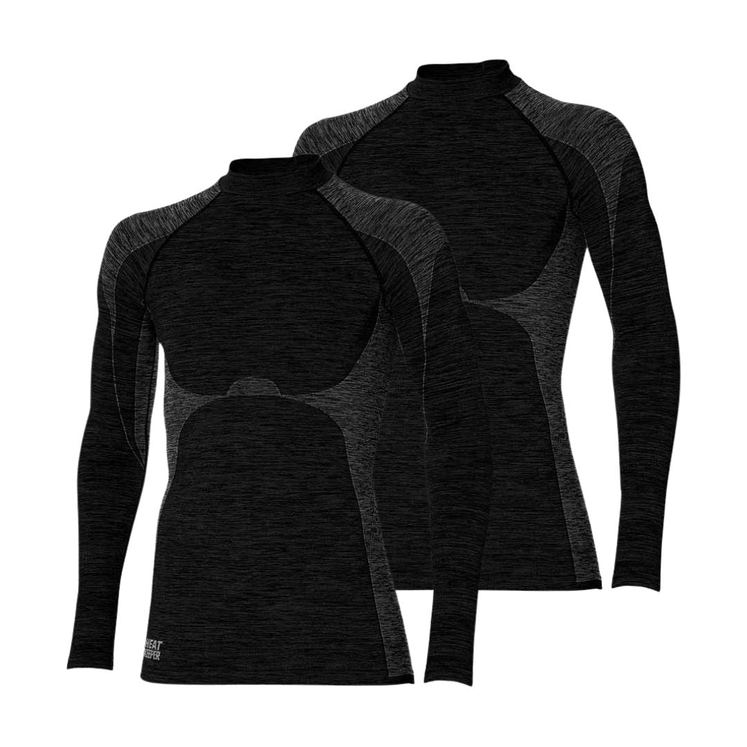 Thermoshirt Herren - Schwarz meliert - 2-teilig - Premium