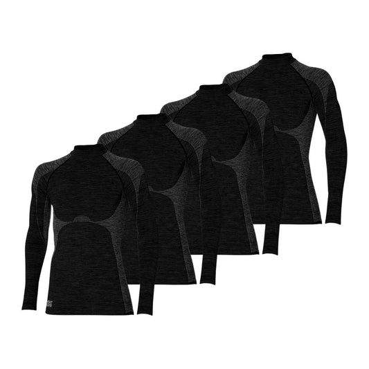 Thermoshirt Herren - Schwarz meliert - 4-teilig