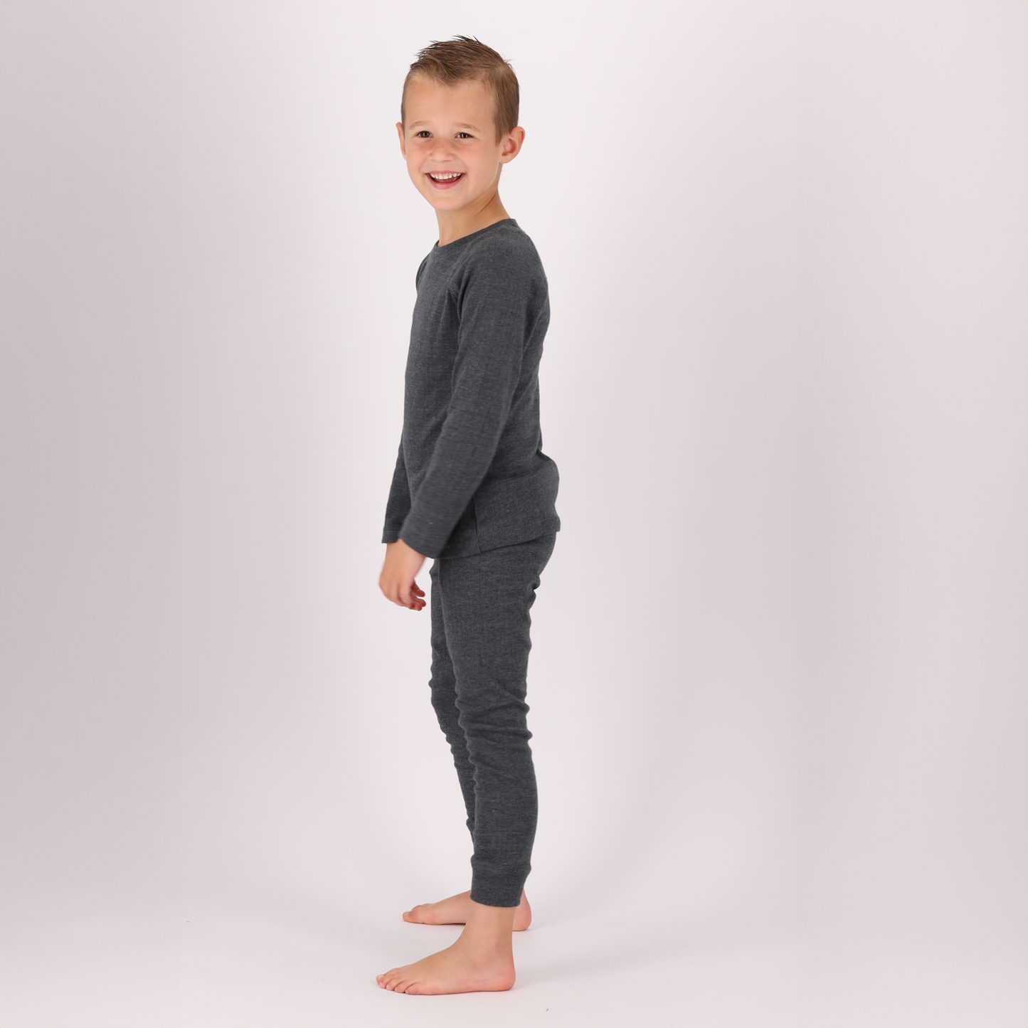 Chemise thermique enfant anthracite - 2 pièces