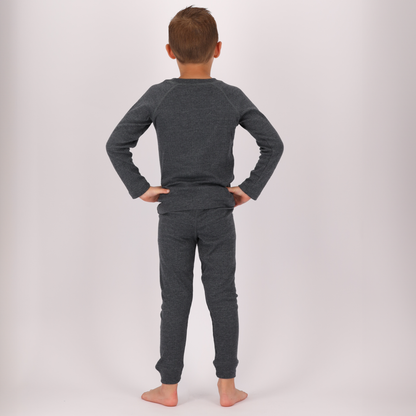 Chemise thermique enfant anthracite - 2 pièces