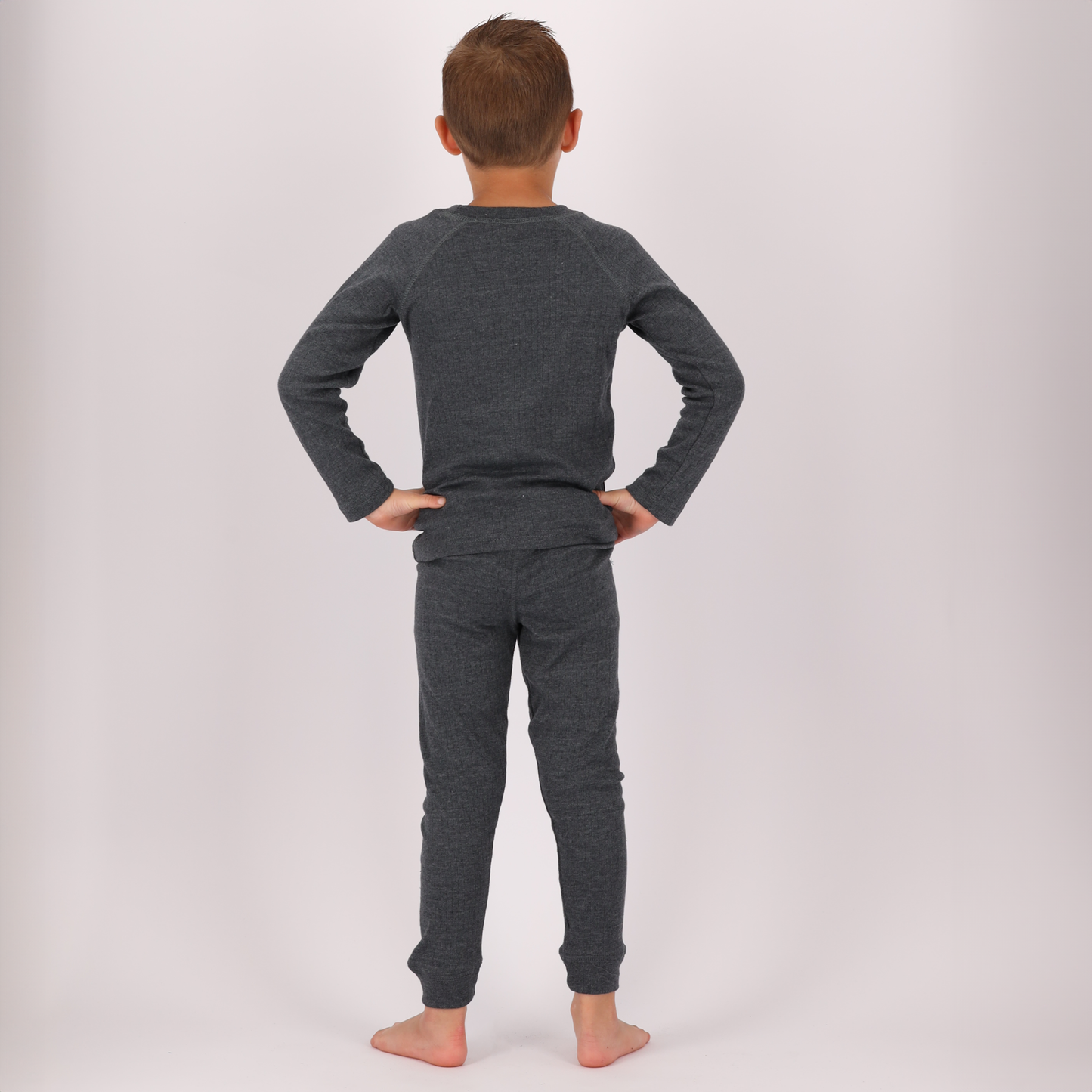 Thermo broek/shirt kinderen - Set - Unisex - Antraciet - 2 x broek/shirt