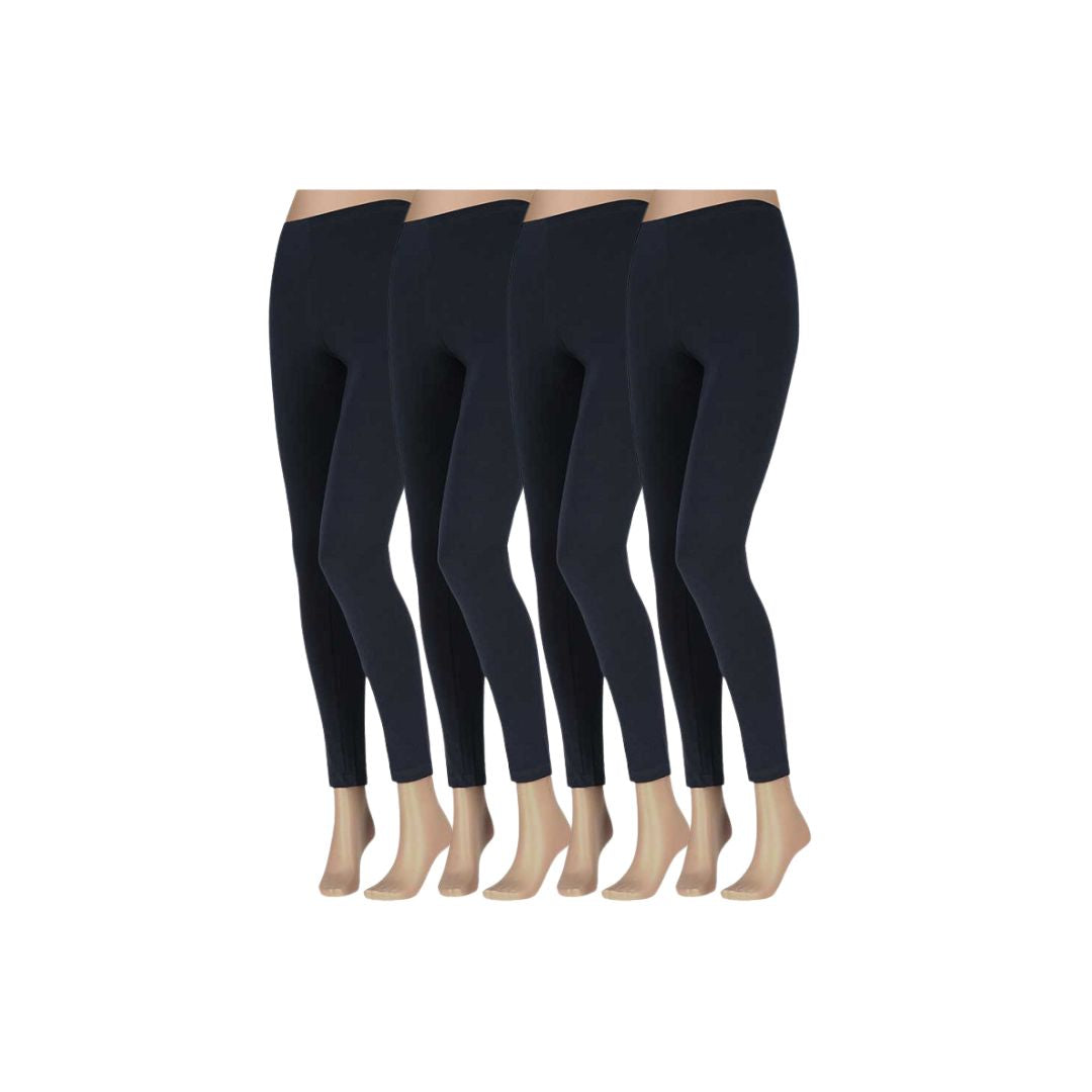 Leggings Damen – Baumwolle – 4er-Pack