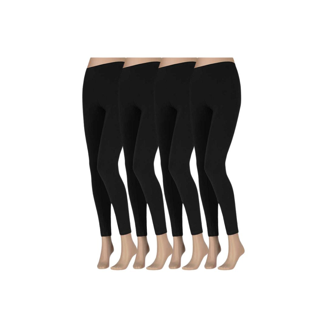 Leggings Damen – Baumwolle – 4er-Pack