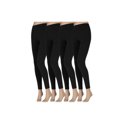 Leggings Damen – Baumwolle – 4er-Pack