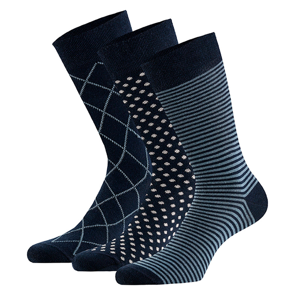 Chaussettes en coton biologique pour hommes - Multi Marine - 6 Paires