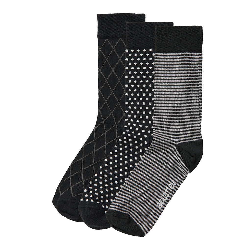 Chaussettes en coton biologique pour hommes - Multi Black - 6 paires