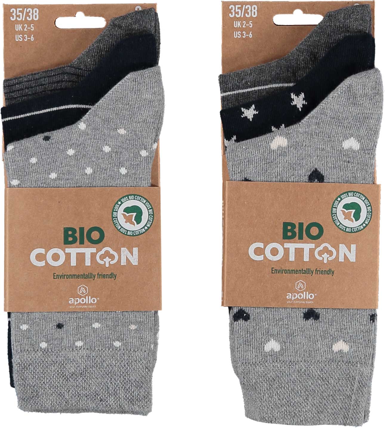 Socken aus Bio-Baumwolle für Frauen - Multi Grey - 6er-Pack