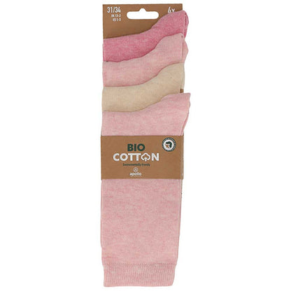 Basic-Kindersocken – Bio-Baumwolle – Rosa – 4er-Pack