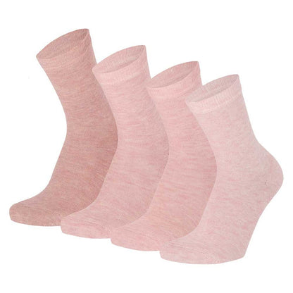 Kindersokken basic - Bio Katoen - Roze - 4 Pack