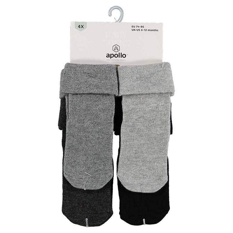 Chaussettes bébé en coton - Lot de 4 - Multi Grey - 6/12M