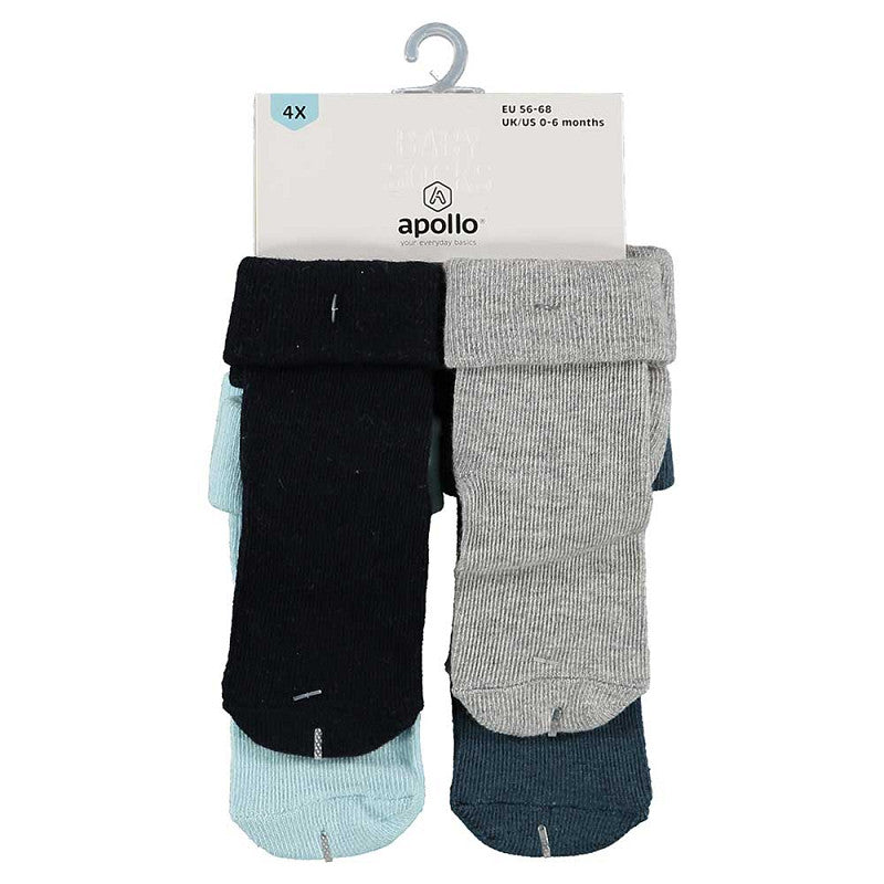 Baby-Socken Baumwolle - 4er-Pack - Multi Blau - 6/12M