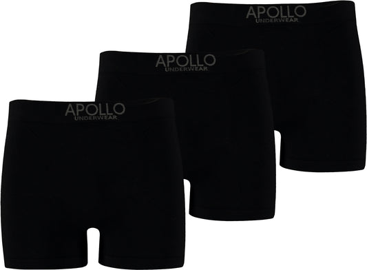 Nahtlose Herren Boxershorts 3er-Pack Schwarz