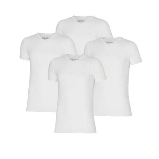 Bamboe T-Shirt Heren - V-Hals - 4-Pack Voordeelpakket