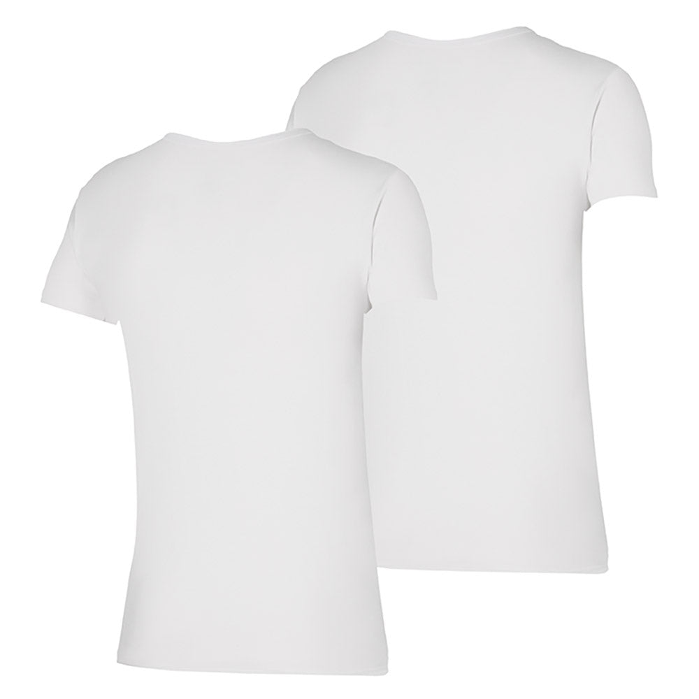 Bamboe T-Shirt heren - V hals - Wit - 2-Pak