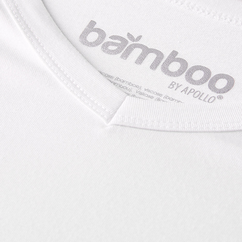 Bamboe T-Shirt heren - V hals - Wit - 2-Pak