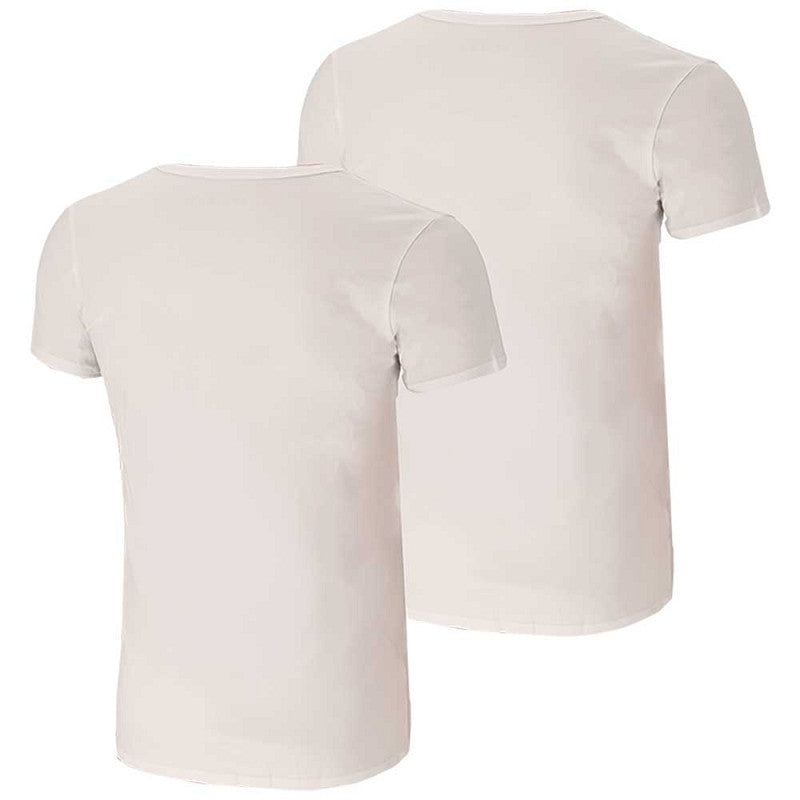Bamboe T-shirt Heren - Diepe V-Hals - Wit