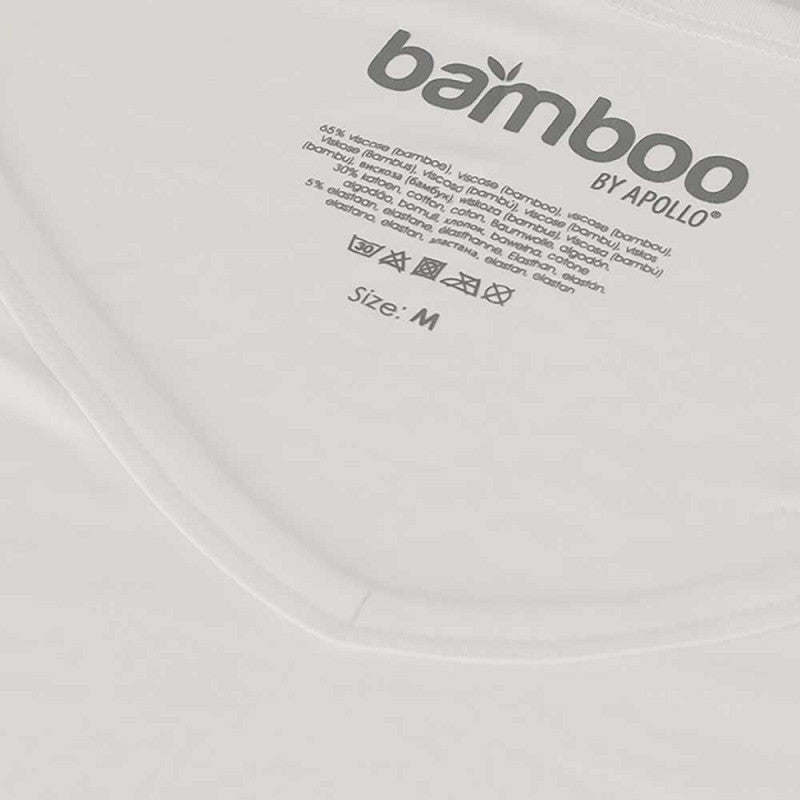 Bamboe T-shirt Heren - Diepe V-Hals - Wit