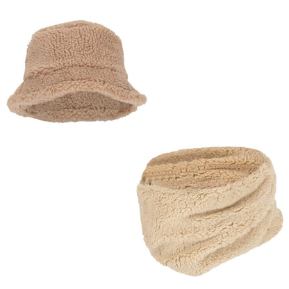 Schlauchschal und Mütze – Teddywolle – Einheitsgröße