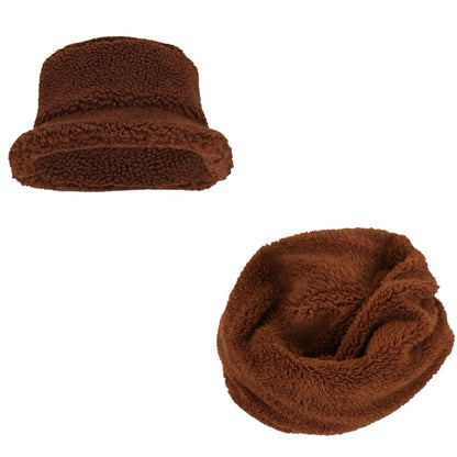 Schlauchschal und Mütze – Teddywolle – Einheitsgröße