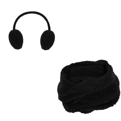 Schlauchschal und Ohrenwärmer – Teddywolle – Einheitsgröße