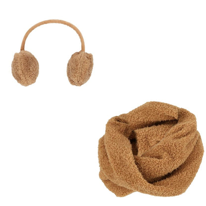 Schlauchschal und Ohrenwärmer – Teddywolle – Einheitsgröße