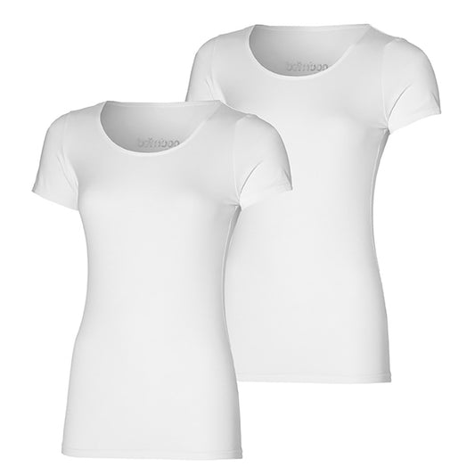 Bamboe t-shirt dames wit