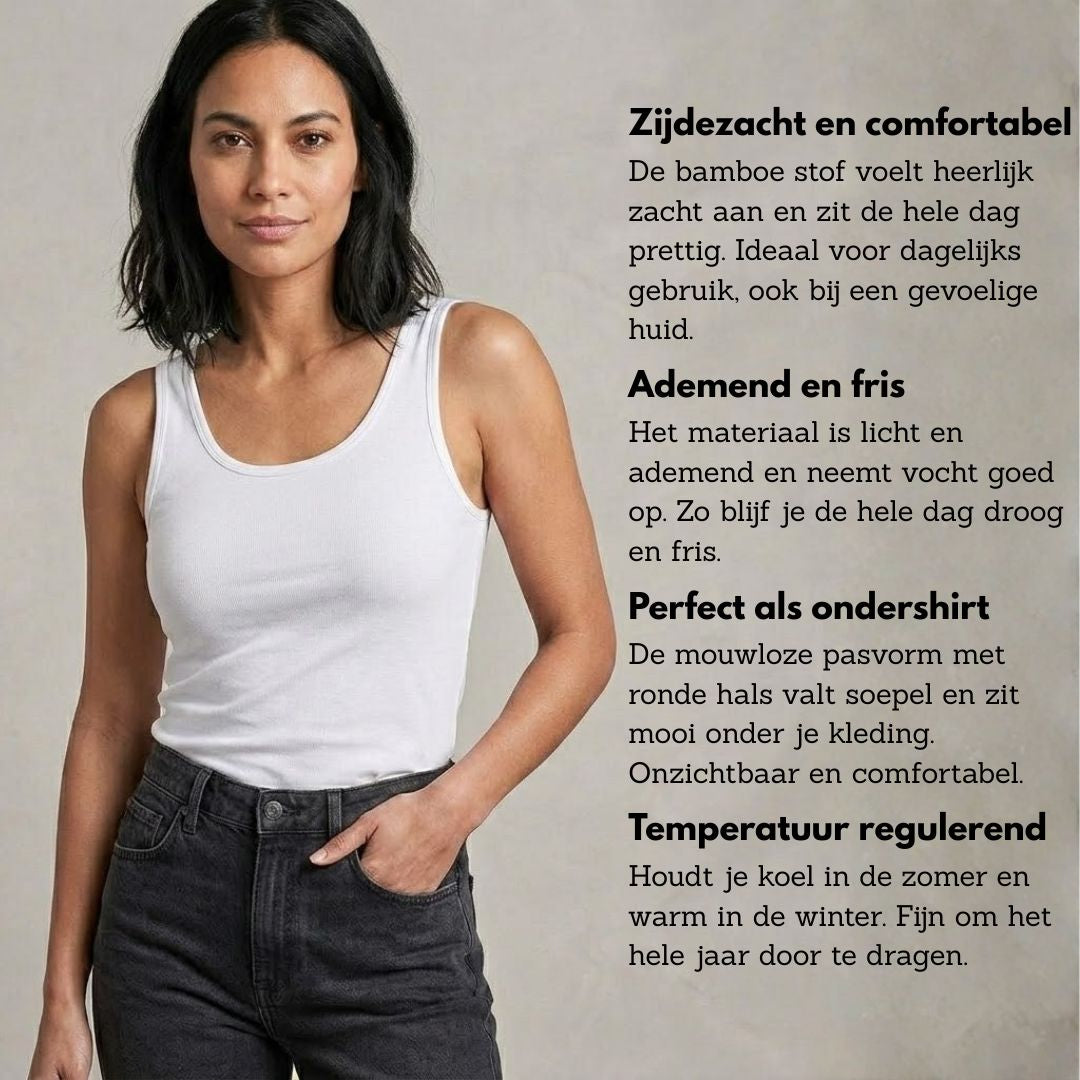 Bamboe hemd dames wit