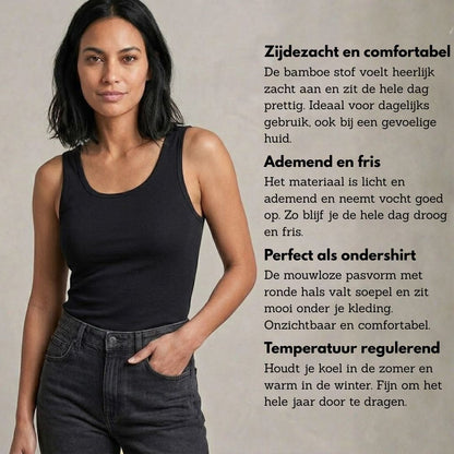 Bamboe hemd dames - Zwart - 2-Pak