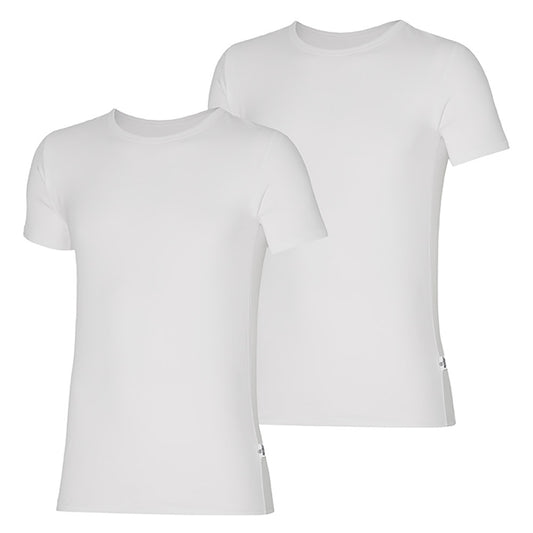 T-shirt homme à col rond en coton biologique blanc 2-Pak