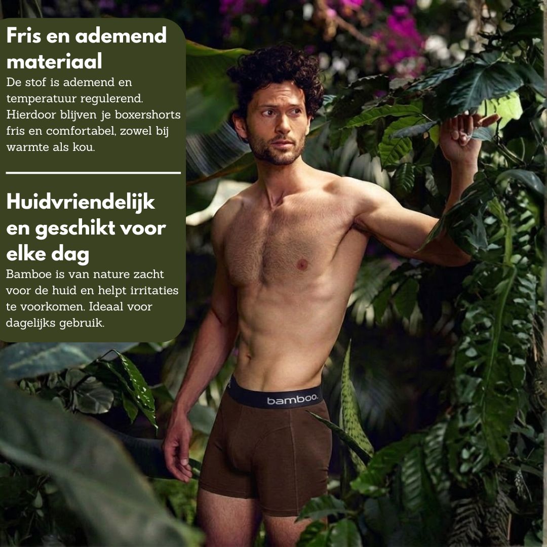 Bamboe boxershort heren grijs-groen