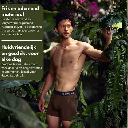 Bamboe boxershort heren grijs-groen