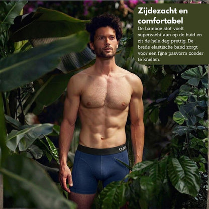 Bamboe boxershort heren navy blauw