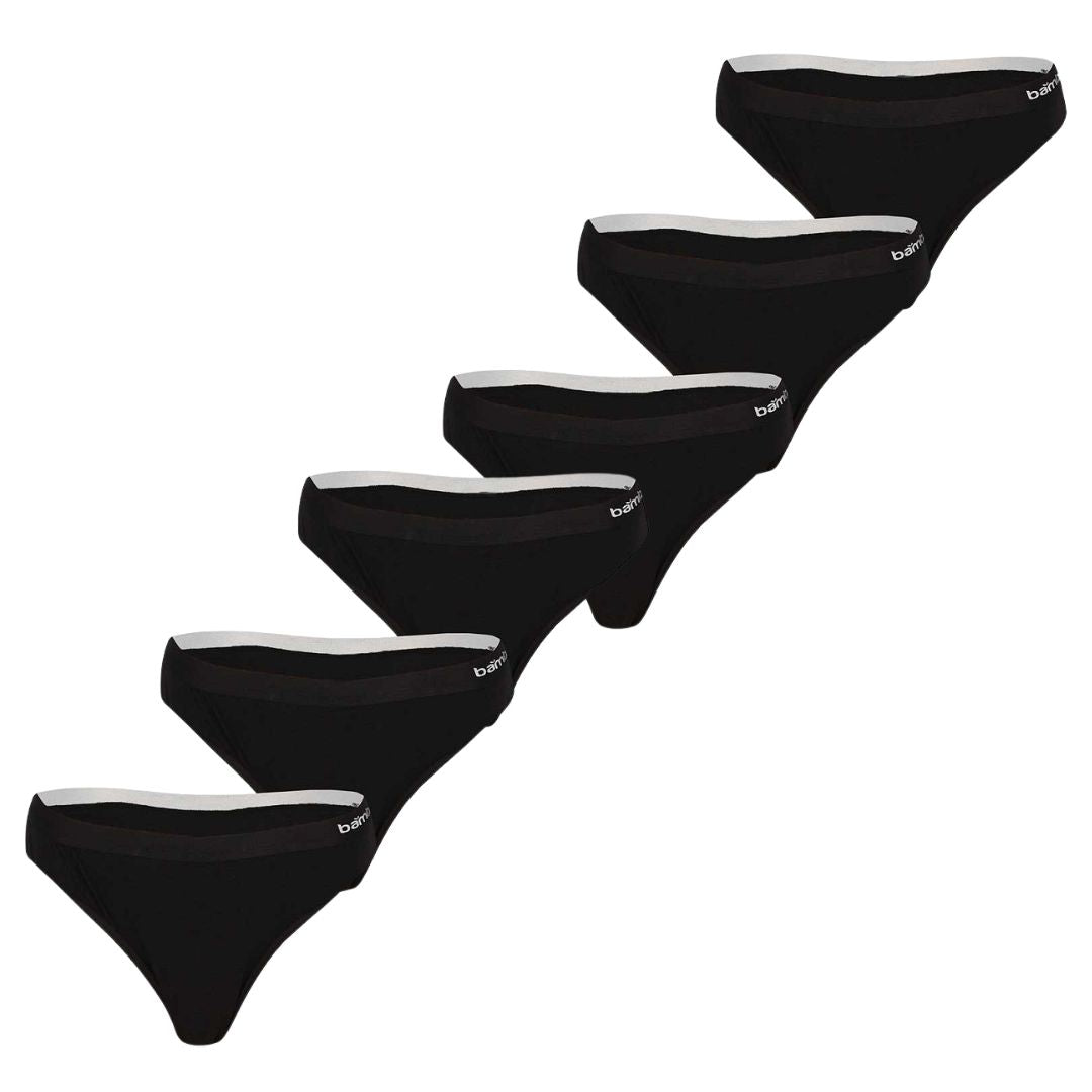 Bambusowe stringi damskie - czarne - 3-pak