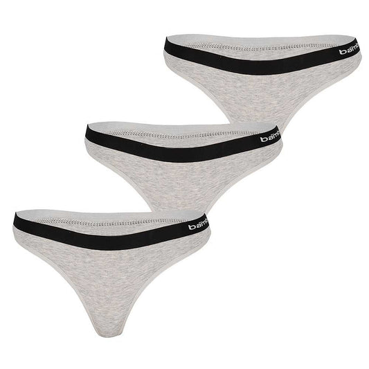 Bambus-Tanga Damen - Grau - 3er-Pack