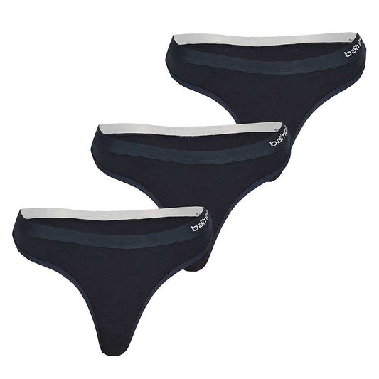 Tong en bambou pour femmes - Bleu marine - Lot de 3