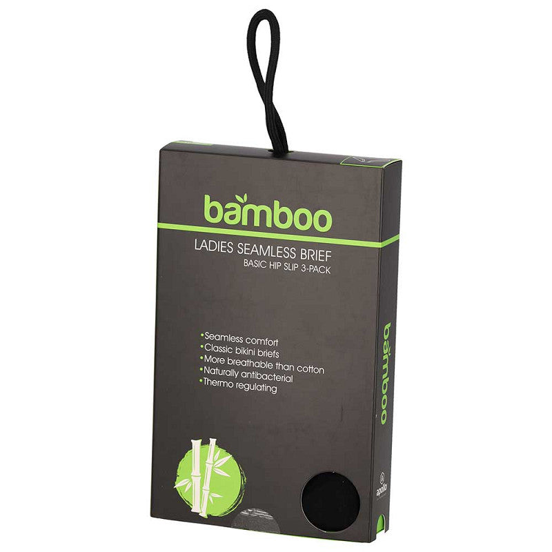 Bambus-Hüftslips für Damen – Schwarz – 3er-Pack
