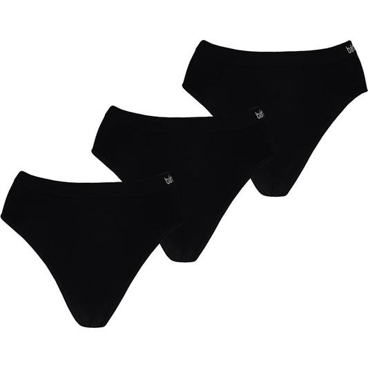 Slips de hanche pour dames en bambou - noir - 3-Pak