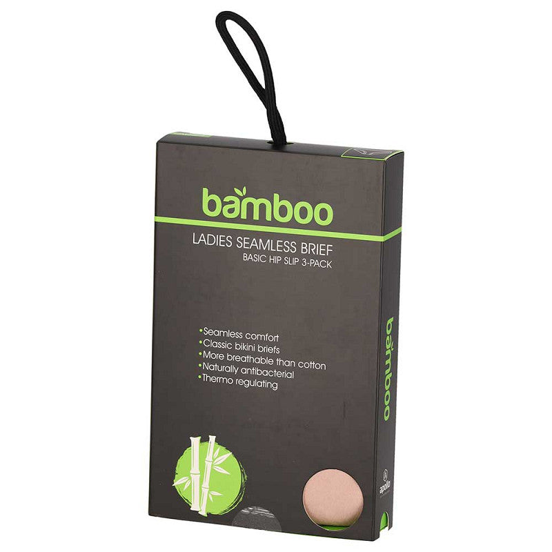 Bambus-Hüftslips für Damen – Schwarz – 3er-Pack