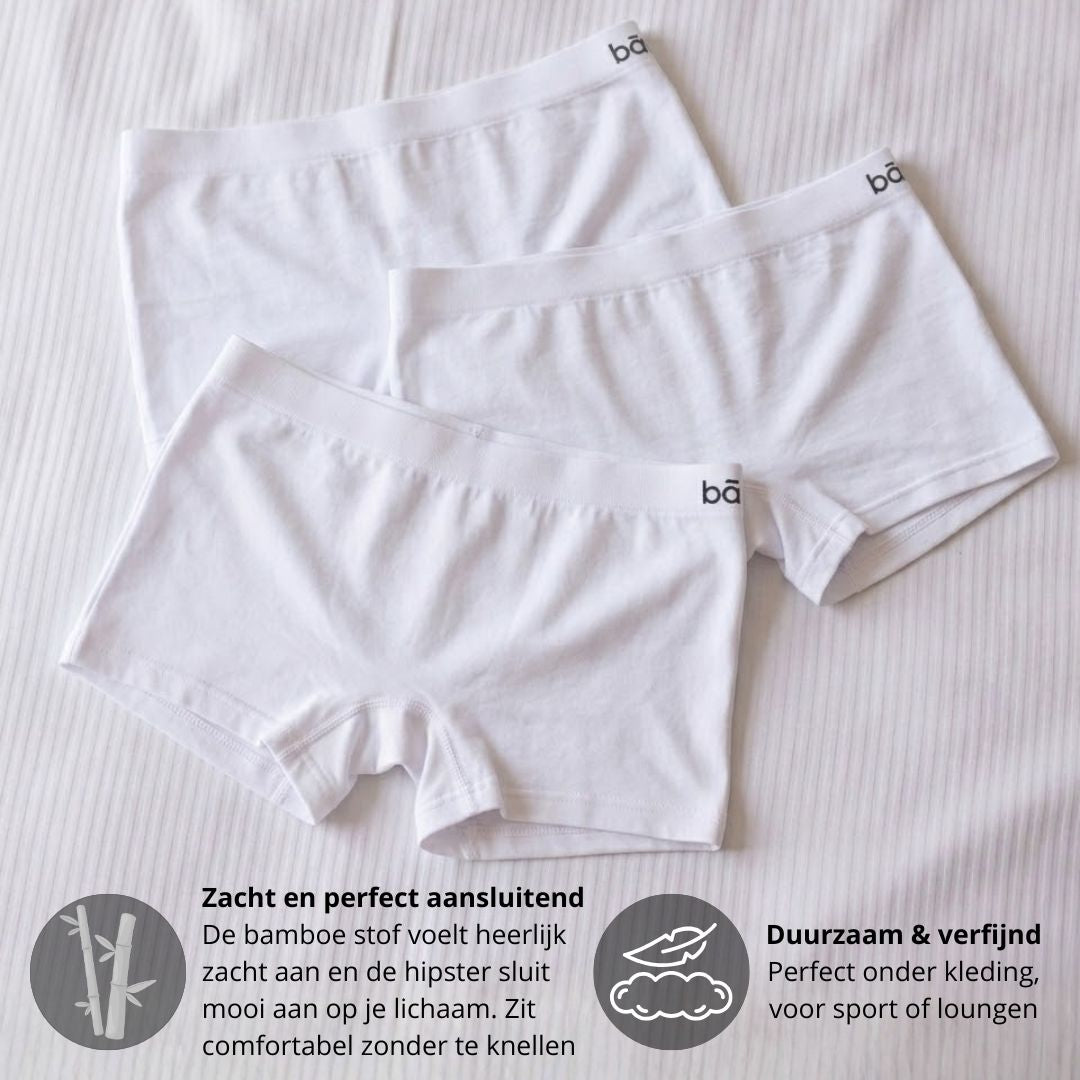 Bamboo Hipster Seamless – 3er-Pack – Weiß