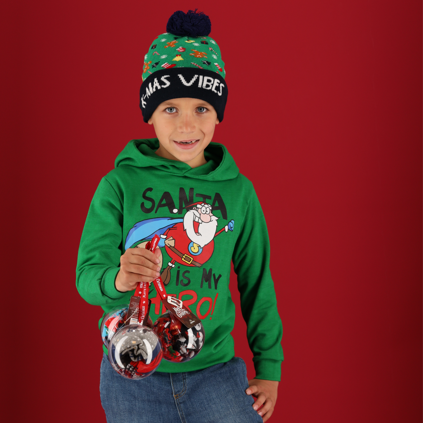 Kerstsokken kids in kerstbal - 6-Pack
