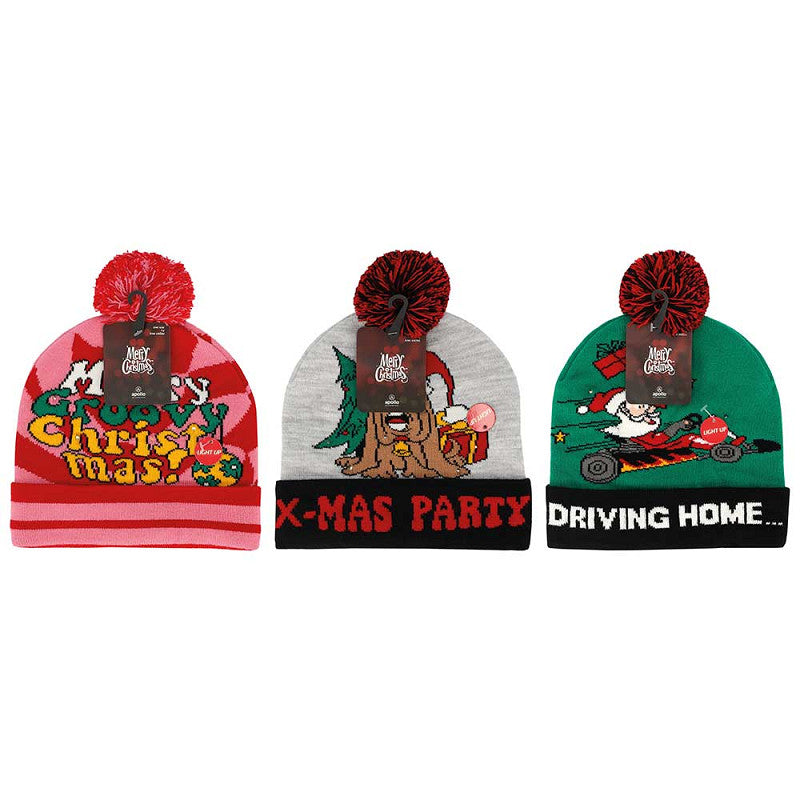 Weihnachtsmütze mit Lichtern - Christmas Rocks Einheitsgröße