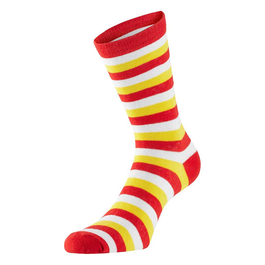 Chaussettes à rayures rouge-blanc-jaune du festival Oeteldonk