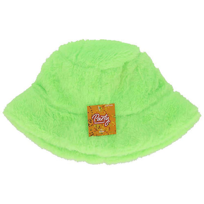 Buckethat - fake fur - neon