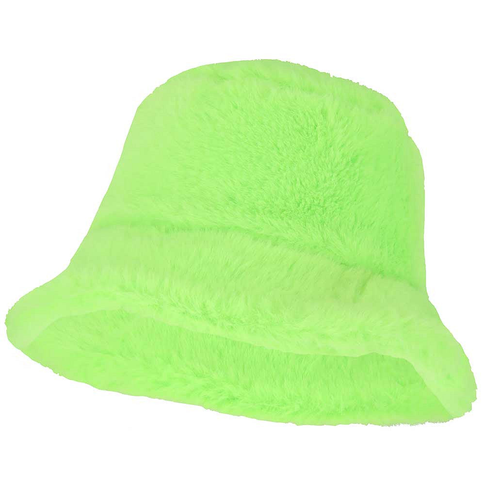 Buckethat - fake fur - neon