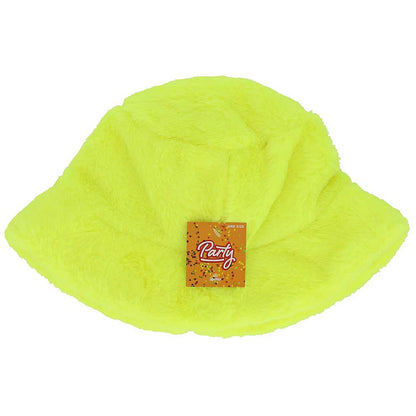 Buckethat - fake fur - neon