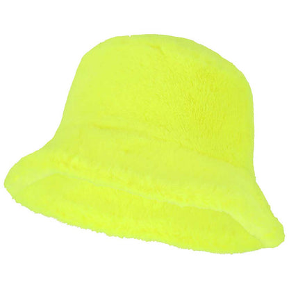 Buckethat - fake fur - neon