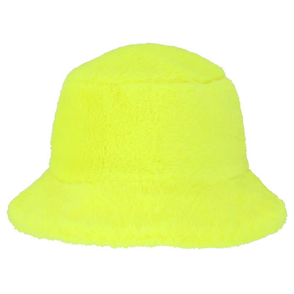 Buckethat - fake fur - neon