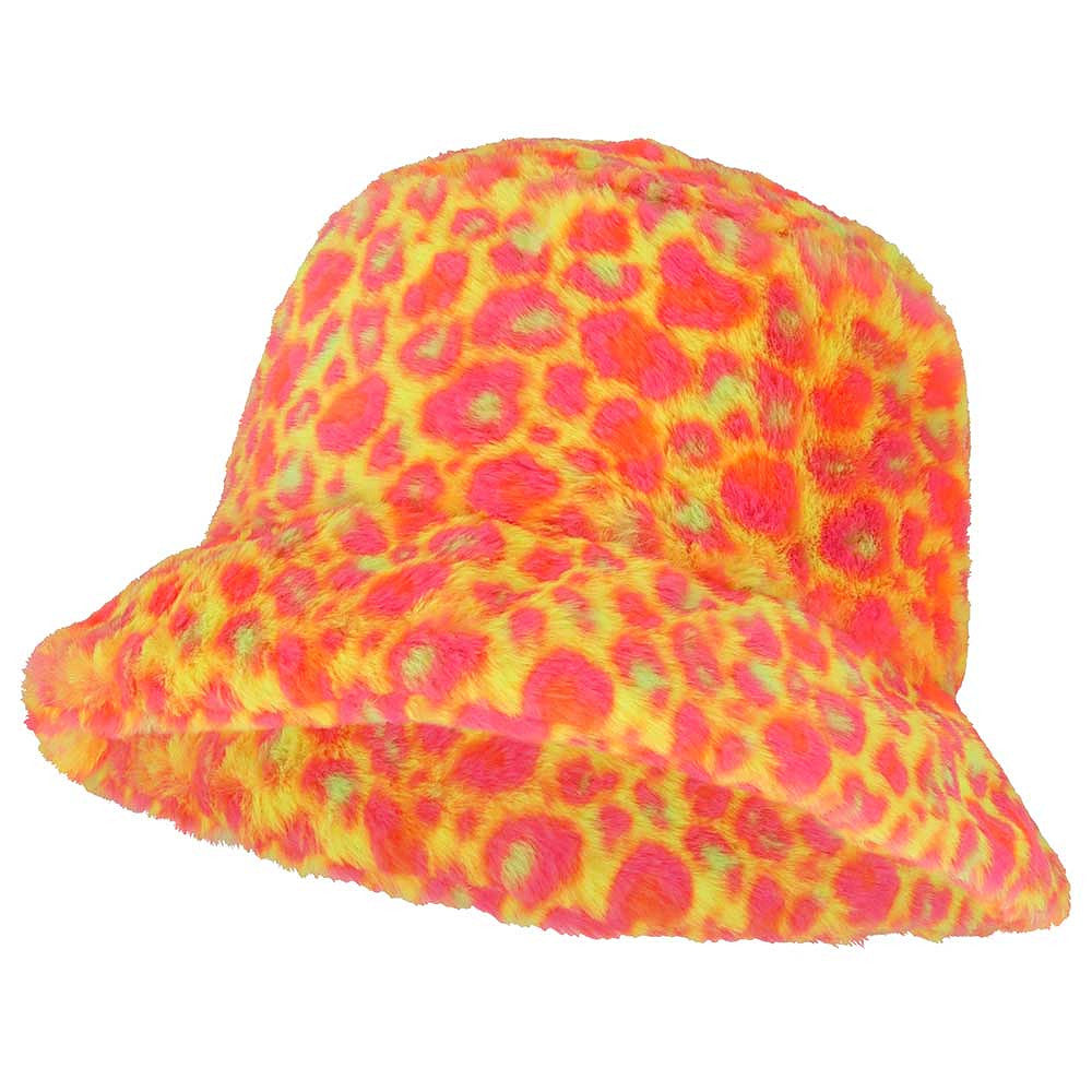 Buckethat - fake fur - neon