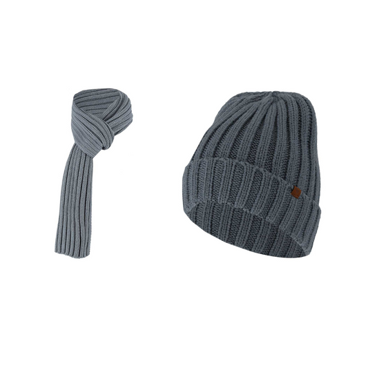 Grofgebreide sjaal + muts heren - Fashion - One size